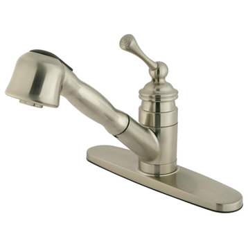 Kingston Brass Single-Handle Pull-Out Kitchen Faucet, Brushed Nickel