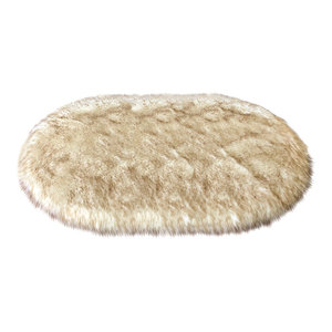 Brown Tip Alaskan Fox Faux Fur Throw Rug Plush Shag Contemporary Novelty Rugs By Fur Accents