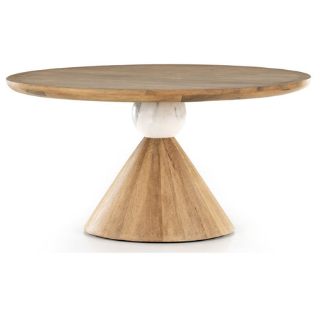 Bibianna Dining Table-Smoked Honey-White