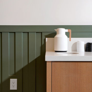 Custom Beverage Station with Wood Cabinetry