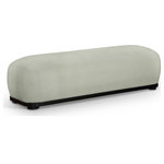 Meridian Furniture - Calum Upholstered Bench, Mint, Chenille Fabric, Black Finish - Being a benchwarmer is quite the experience when you're seated on this Calum mint chenille fabric bench. This lovely bench has the bells and whistles your room is looking for, from its posh, comfy seat upholstered in soft chenille fabric to its classic shape. It's plump and cozy enough for snuggling up with a good book yet utilitarian enough to create a handy spot to sit while pulling on boots or shoes. Its solid wood frame adds durability to its midcentury modern design, making it quintessential for multiple spaces.