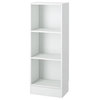 Tvilum Element Short Narrow 3 Shelf Bookcase in White