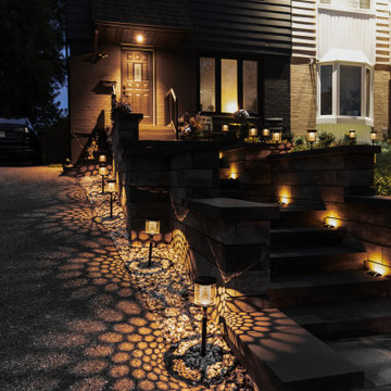 Modern Front Entrance & Landscape Lighting Transformation