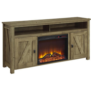 Bowery Hill Modern Wood Fireplace TV Stand for TVs up to 60'' in Light Brown