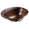 Seville Aged Copper 20" Oval Drop-In Bath Sink with Ashfield Faucet Kit