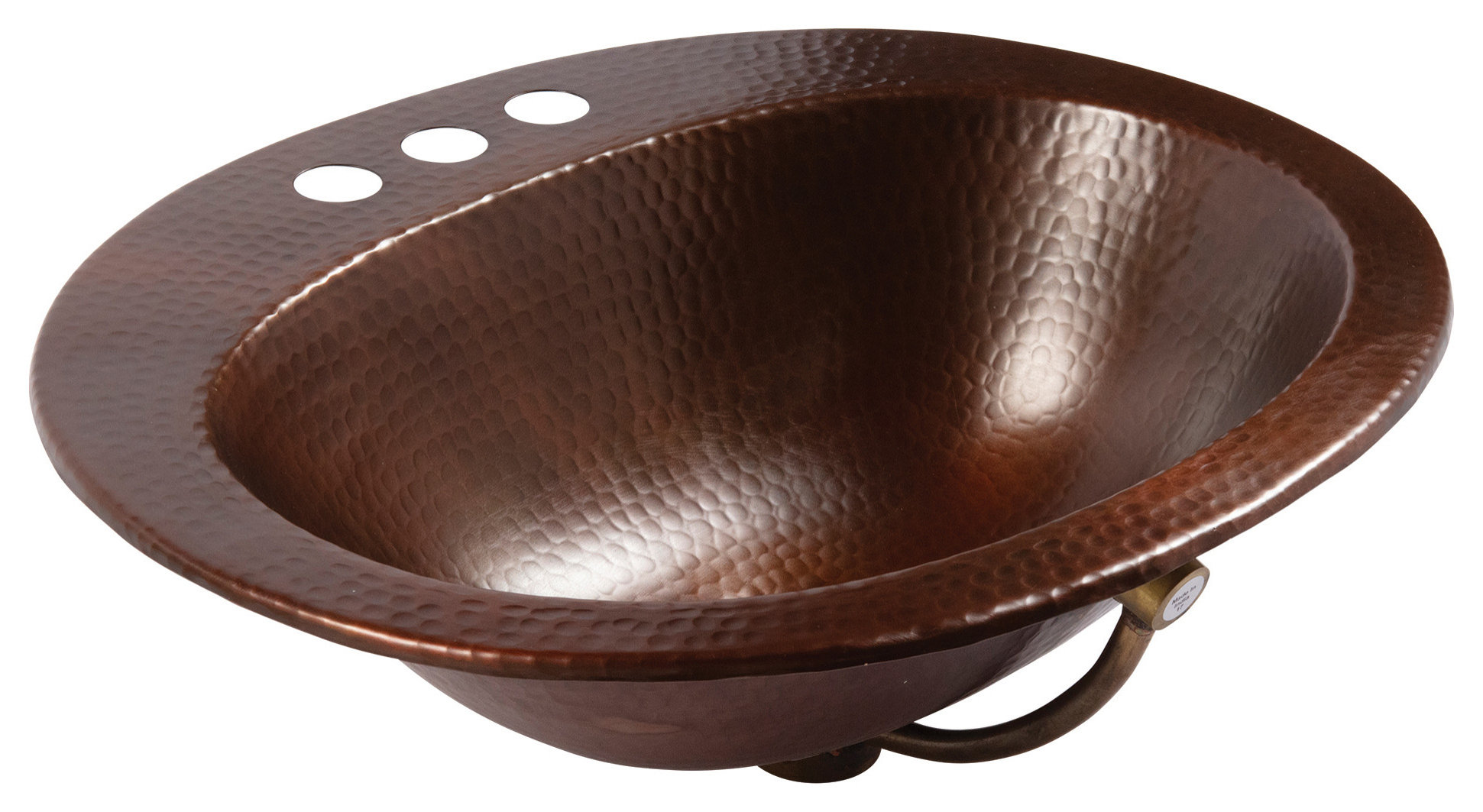 Seville Aged Copper 20" Oval Drop-In Bath Sink with Ashfield Faucet Kit