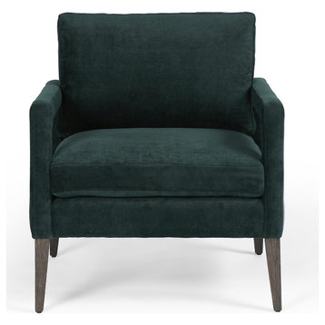 Laverne Chair Sonoma Black, Emerald Worn Velvet