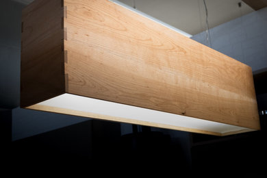 Cubolight - Lampadario sospensione in legno industrial style