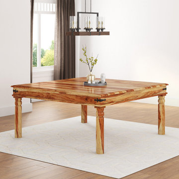 Peoria Rustic Solid Wood Square Dining Table