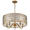 Joia 5-Light Chandelier in Peruvian Gold with a Sheer Filigree Shade