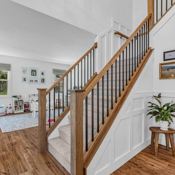 Fishers First Level Remodel Featuring: Kitchen, Butler Pantry, Stairs, Fireplace