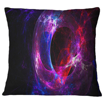Far Spherical Galaxy Purple Abstract Throw Pillow, 18"x18"