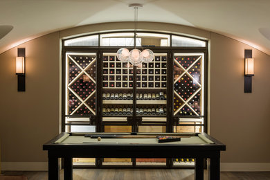 Photo of a contemporary wine cellar in London.