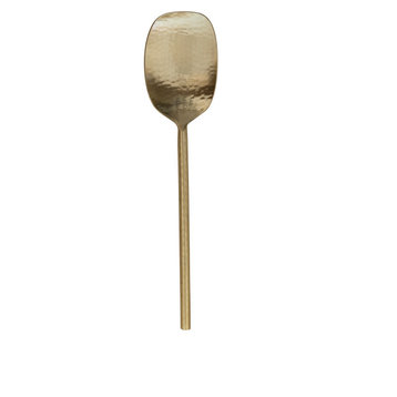 Hammered Stainless Steel Serving Spoon, Gold