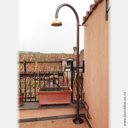 Origo Copper Outdoor Shower With Mixer - Outdoor Showers