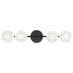 Hudson Valley Lighting - Elmont 4-Light Bath Bracket, Old Bronze, Alabaster Shade - A bath bar that introduces serious elegance into a simple design by setting alabaster discs as foils against each diffuser, Elmont�s accents of stone infuse drama into the bath.