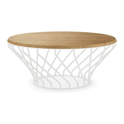 Velletri White 92cm Solid Wood Indoor Coffee Table by Glid Studio for Huset - Coffee Tables