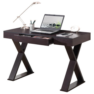 Techni Mobili Trendy Desk With Drawer Espresso
