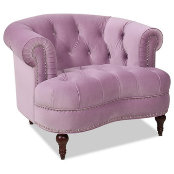 Pemberly Row Modern / Contemporary Tufted Accent Chair Lavender