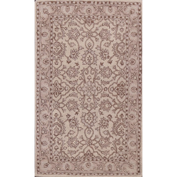 Floral Oriental Traditional Area Rug Wool Hand-tufted Foyer Carpet 5x8