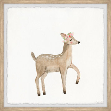 "Fawn Steps" Framed Painting Print, 24x24