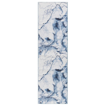 Inspire Me! Home Decor Daydream 2'2" x 7'6" Ivory Blue Modern Indoor Area Rug
