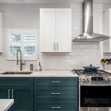 Two-Tone Transitional Kitchen Remodel Done with New Cabinets