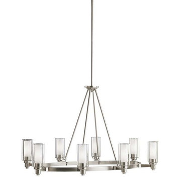 Circolo Oval Chandelier 8-Light, Brushed Nickel