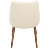 LumiSource Giovanni Dining Chair, Walnut and Cream Quilted PU