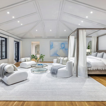 Side View of a Luxury Master Bedroom at Sunset