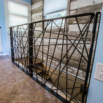 Customized Kitchen, Hand Rail, and Barnwood Entrence