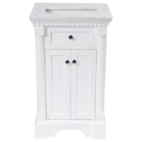 Sydney 20" Bathroom Vanity, Engineered Marble Top, White