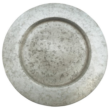 Galvanized Rustic Metal 13" Charger Plates, Set of 4