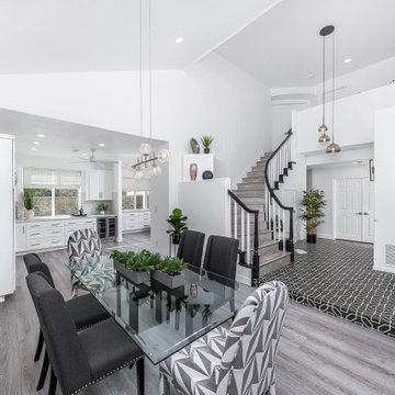 Custom Remodel Contemporary Dining Room, Secondary Kitchen and Entry Way.