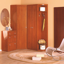 Alice Corner Hall Unit in Cherry | Composition 1 - Closet Organizers