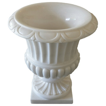 Vintage American Style Makrana White Marble Planter