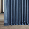 Faux Linen Extra Wide Room Darkening Curtain Single Panel, Denim, 100"x108"