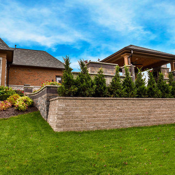 Backyard Estate with gazebo fireplace & water feature