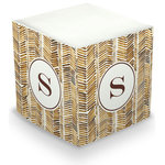 CHATSWORTH - Sticky Memo Cube Herringbone Single Initial, Letter Q - This 3.3375 x 3.3.375 x 3.375 cube contains 675 self-sticking notes. It is printed on all 4 sides, so it looks good from any angle. Keep on your desk, by the phone; anywhere you need to jot down notes.