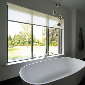 Bathroom Window Blinds - Hidden When Not Used