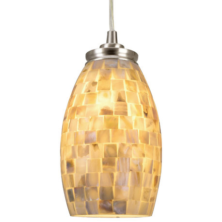 Kira Home Coast 9" Oval Pendant Light, Hand-Crafted Mosaic Sea Shell Glass