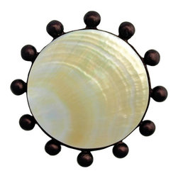 Beaded Round with Mother of Pearl Drain - Linkasink - Bathroom Sink And Faucet Parts
