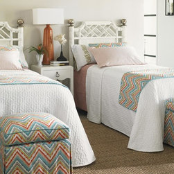 Ivory Key Twin Pritchards Bay Panel Headboard With Leather Wrapped Rattan - Products