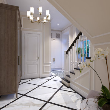 Foyer Option B. Traditional style private residence.