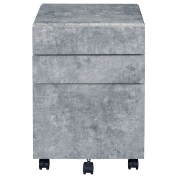 Ergode File Cabinet Faux Concrete and Silver