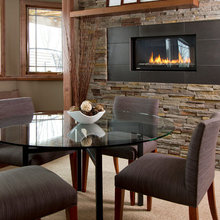 stone wall fireplace