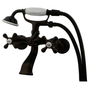Kingston Adjustable Center Tub Wall Mount Clawfoot Tub Faucet, Oil Rubbed Bronze