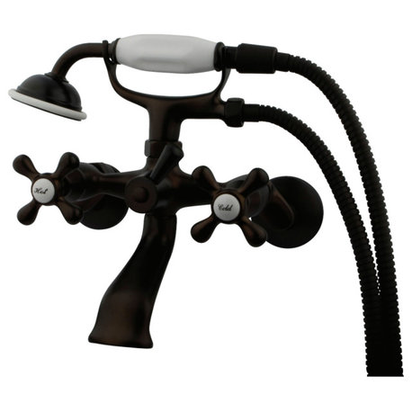 Kingston Adjustable Center Tub Wall Mount Clawfoot Tub Faucet, Oil Rubbed Bronze