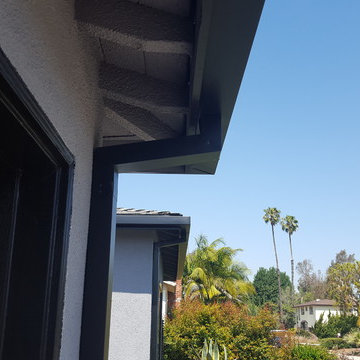 Black Gutters and Downspouts Contemporary Home, West Los Angeles