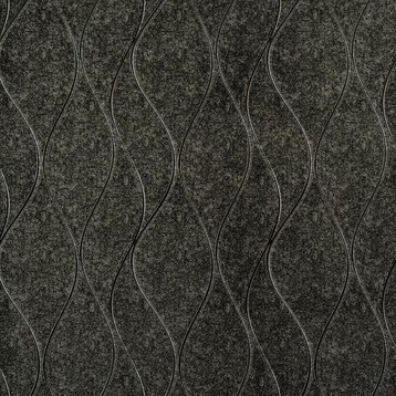 York Wallcoverings Y6201405 Dazzling Dimensions Wavy Stripe Wallpaper Black